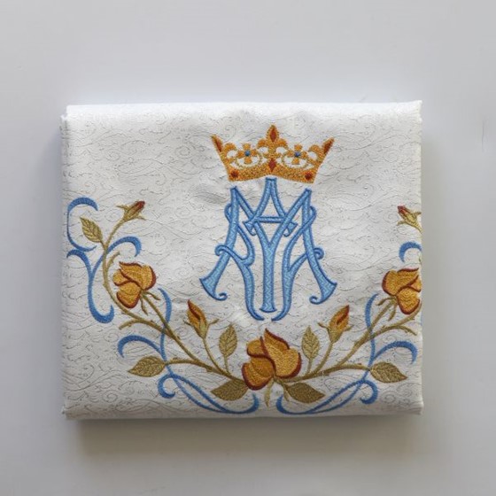 Welon haftowany - Maryjny (K-525) srebrny