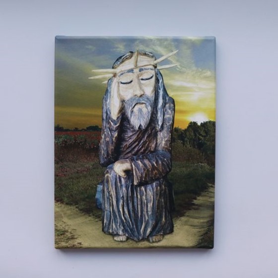 Obraz na płótnie - Pan Jezus w koronie (30x40cm)