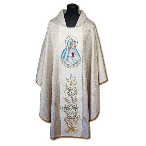 Ornat haftowany (K-792) Serce Matki Bożej - złoty