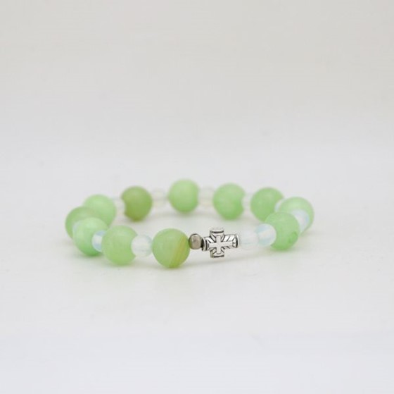 Bransoletka (ROS-różaniec) /jadeit zielony