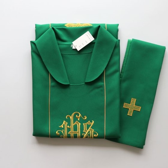Ornat haftowany (K-782) zielony - zwykły