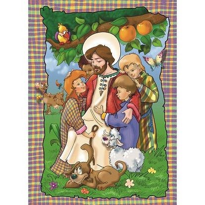 Puzzle - Jezus wśród dzieci /15 elementów (SAND)