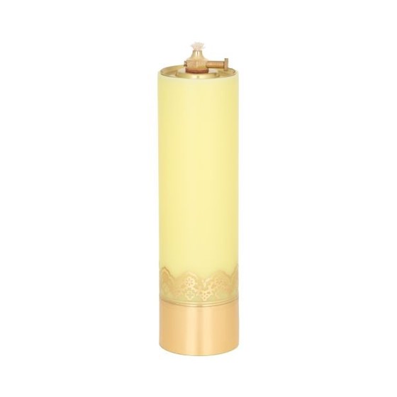 Świeca olejowa - wys. 22cm, śr.63mm /żółta +reg