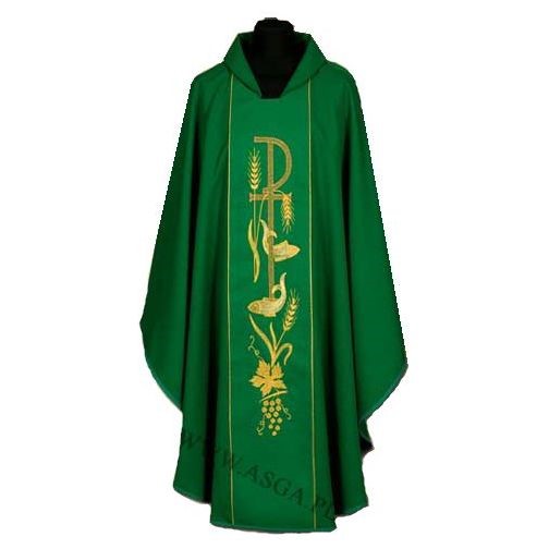 Ornat haftowany (K-695) zielony  - zwykły