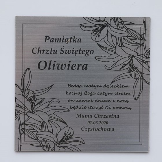 Plakietka grawerowana - 7,5x7,5 cm personalizowana