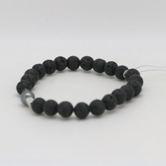 Bransoletka (R-męska) / lawa + hematyt