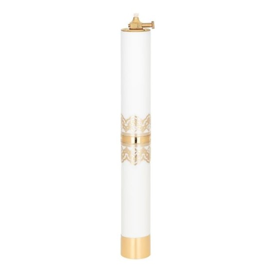 Świeca olejowa - wys. 31cm, śr.40mm /biała