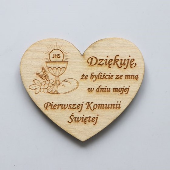 Serduszko upominkowe komunijne /R-drewno