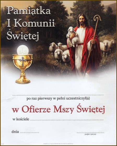 Obrazek komunijny - wzór 22