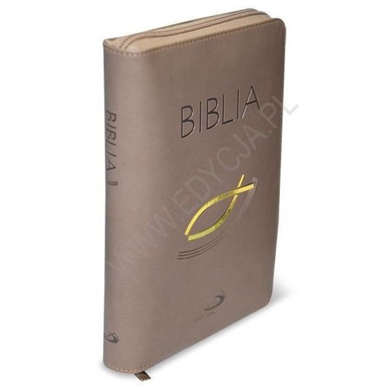 Biblia z rybką /brązowy; zamek