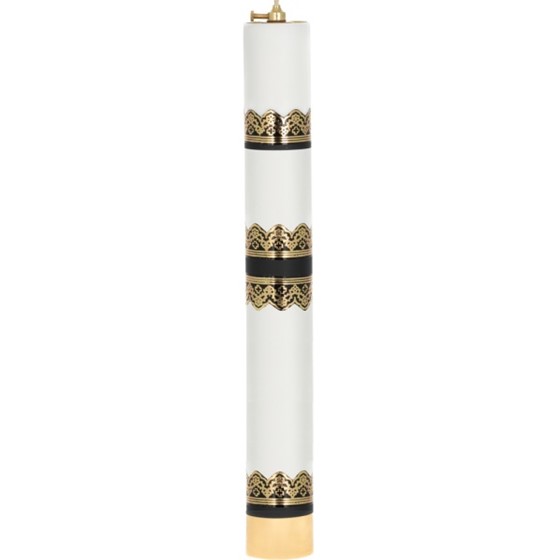 Świeca olejowa - wys. 60cm, śr.63mm /biała -czarna