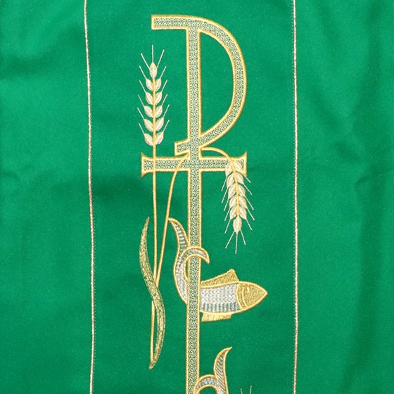 Ornat haftowany (K-695) zielony  - zwykły