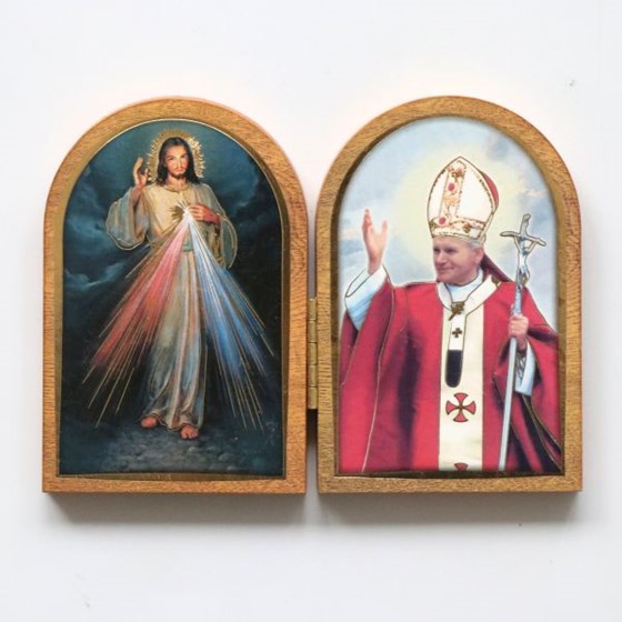 Tryptyk - Jan Paweł II i Jezus Miłosierny