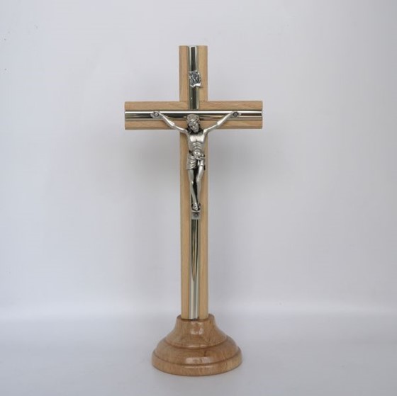 Krzyż drewniany z listwą - 21 cm (R) J