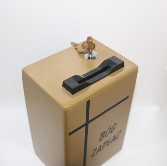 Skarbonka metalowa na ścianę