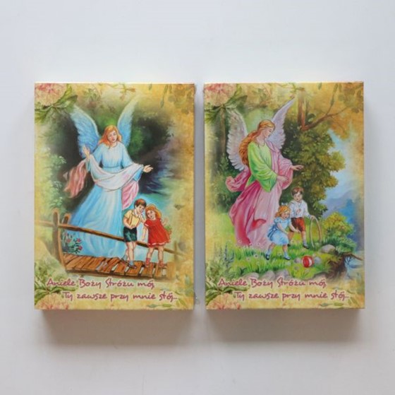 Plakietka z Aniołem Stróżem (ALL-A5 brokat)