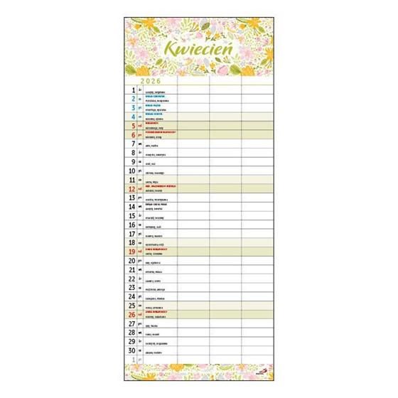 Kalendarz ścienny: rodzinny mini (EP)