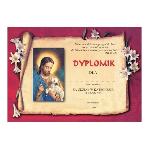 Dyplom ukończenia katechezy - "0" (M-III8c4)