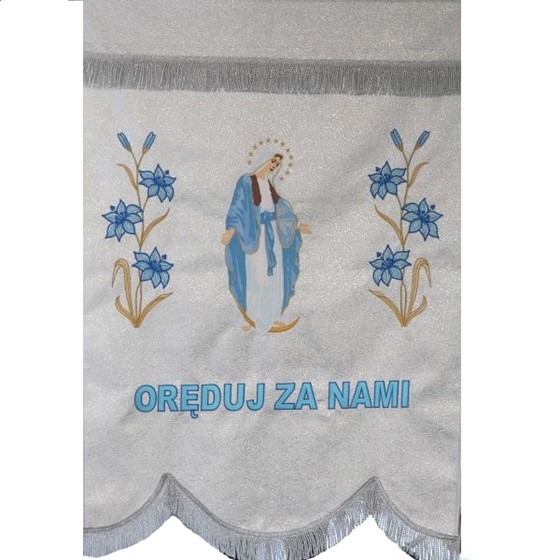 Chorągiew bogato haftowana /maryjna