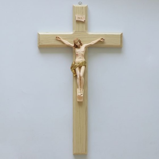 Krzyż wiszący - 50cm /żywiczny (TI-4531) jasny