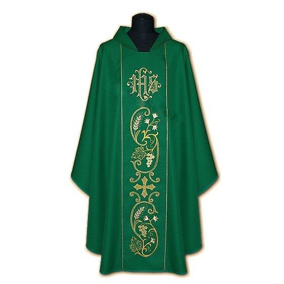 Ornat haftowany (K-782) zielony - zwykły