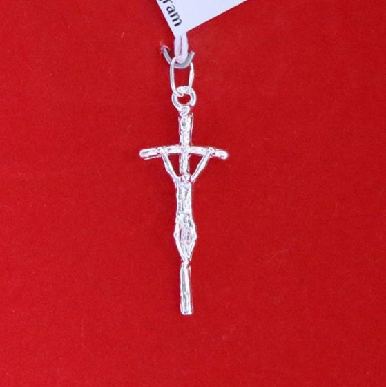 Krzyżyk srebrny - papieski (122)