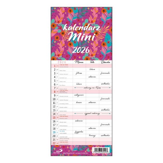 Kalendarz ścienny: rodzinny mini (EP)