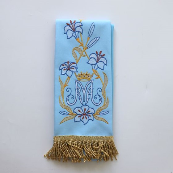 Stuła haftowana (K-204) Maryjna /niebieska 2