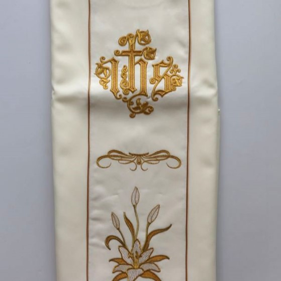 Ornat haftowany (K) ecru - zwykły