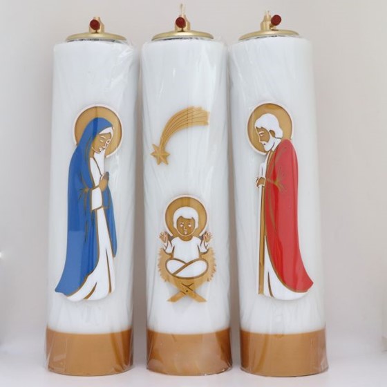 Tryptyk świec - wys. 30cm, śr.80mm /WG-Boże N.