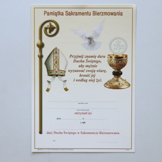 Pamiątka bierzmowania (K-102)