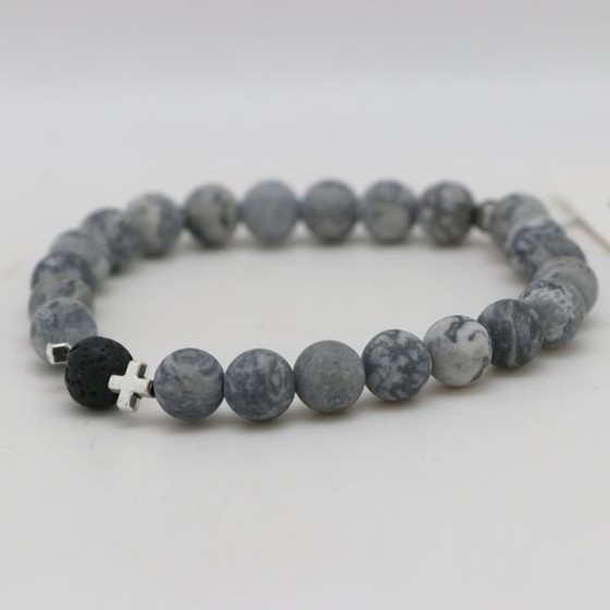 Bransoletka (R-męska) / jaspis szary