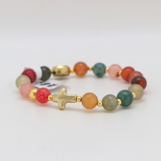 Bransoletka (KR-różaniec) / agat mix