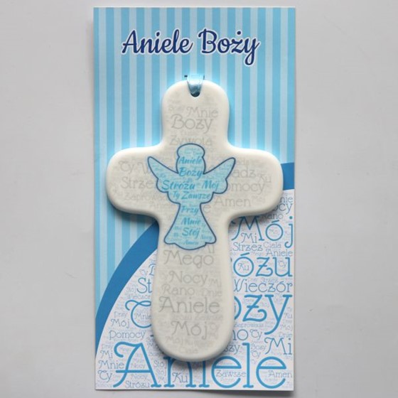 Krzyż wiszący - 15cm /ceramiczny (MG-Aniele B. N)