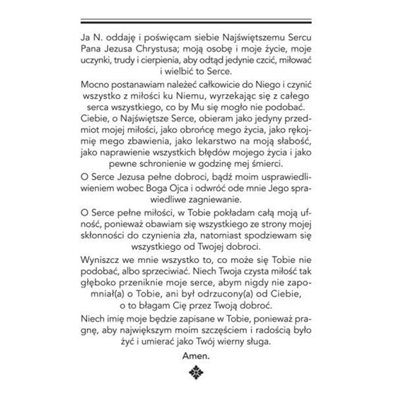 Akt poświęcenia się Najświętszemu Sercu PJ /A6