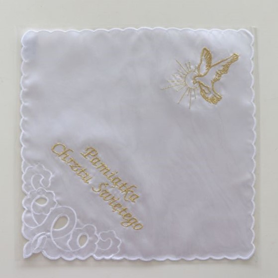 Szatka do chrztu - kwadratowa /Ptak Z /koronka