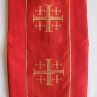 Ornat zwykły (K-614) Krzyże Jerozolimskie /czerw.