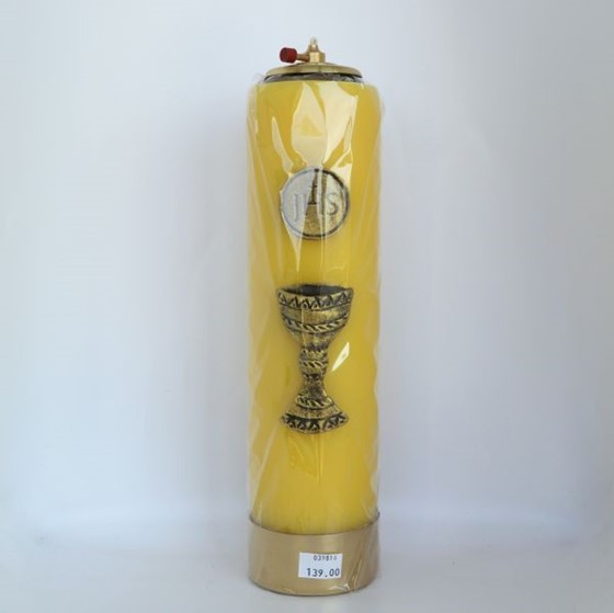 Świeca olejowa - wys. 30cm, śr.80mm (WG-A12) żółta
