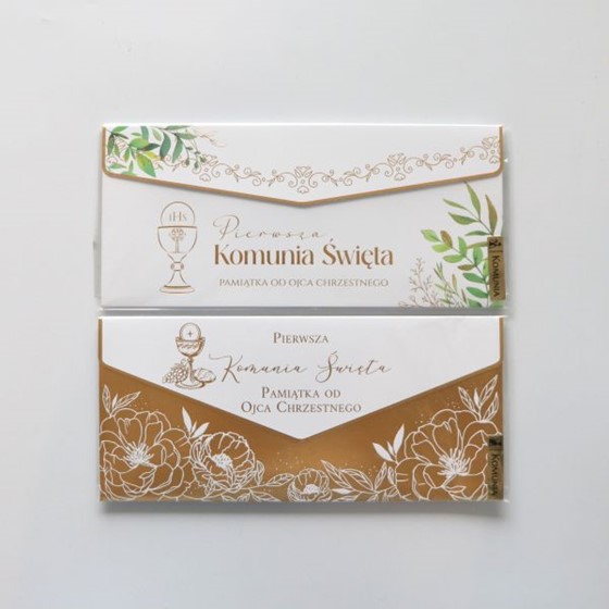 Pamiątka Pierwszej Komuni od Ojca Chrz. (KZK-8270)