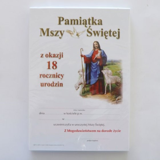 Pamiątka 18 rocznicy urodzin (K-PK-Dobry Pasterz)
