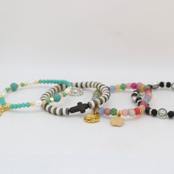 Bransoletka na gumce (KR) kamyczki