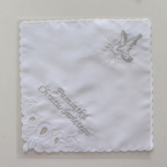 Szatka do chrztu - kwadratowa /Ptak S /koronka