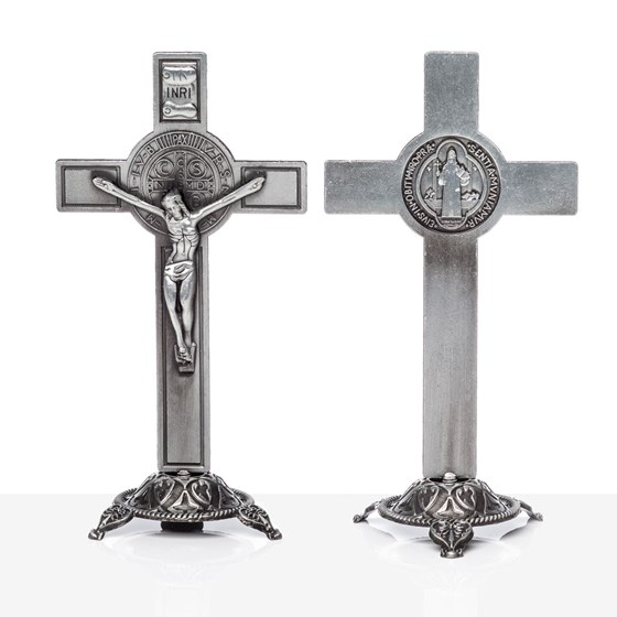 Krzyż Św. Benedykta srebrny /mały JCB