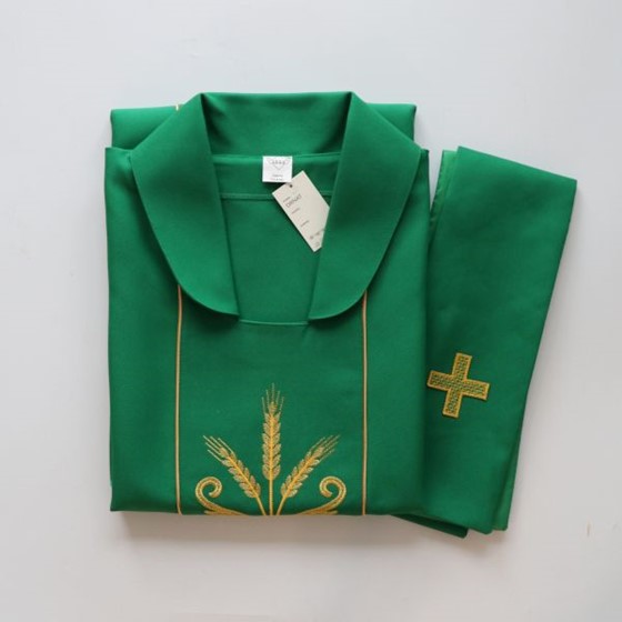 Ornat haftowany (K-783) zielony - zwykły