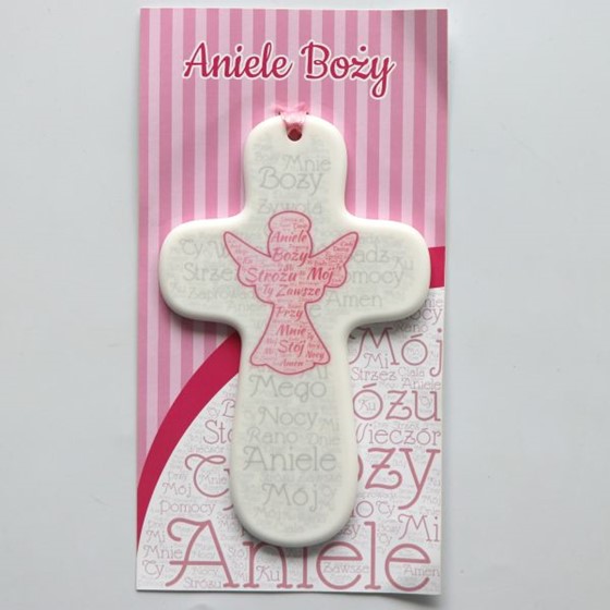 Krzyż wiszący - 15cm /ceramiczny (MG-Aniele B. R)