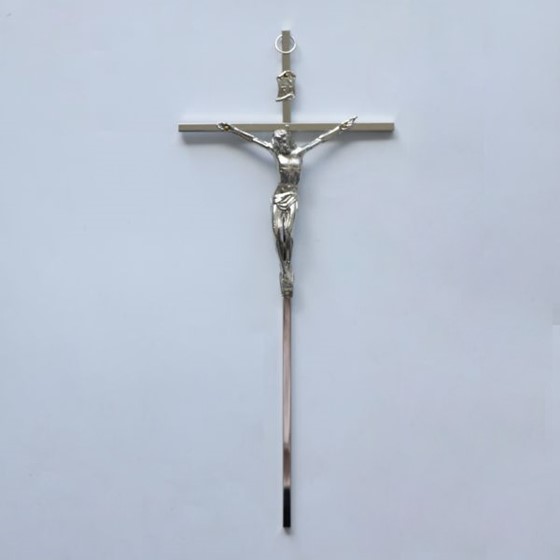 Krzyż wiszący - 30cm /srebrny