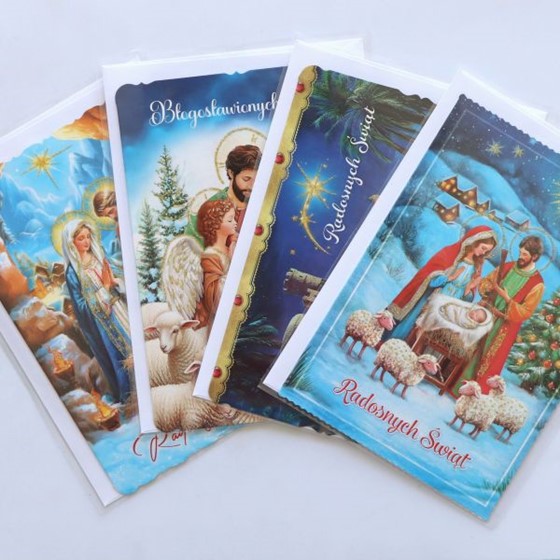 Karnety - C6 religijne (tekst; brokat, opłatek) AN