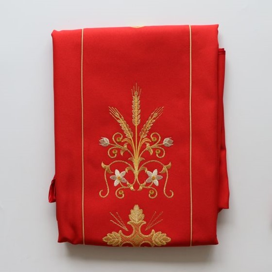 Ornat haftowany (K-IHS) czerwony - zwykły