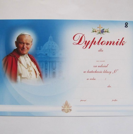 Dyplom ukończenia katechezy - "0" (A-08)