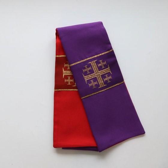 Stuła zwykła dwustronna (K) fioletowo - czerwona